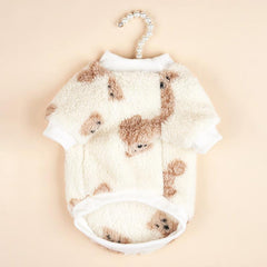 Cartoon Bear Graphic Pet Plush Sweater Dog Warm Clothes