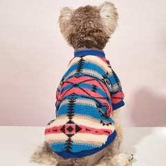 Striped Dog Fleece Sweater Warm Puppy Pajamas Pet Apparel