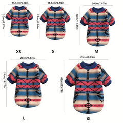 Striped Dog Fleece Sweater Warm Puppy Pajamas Pet Apparel