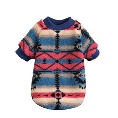 Striped Dog Fleece Sweater Warm Puppy Pajamas Pet Apparel
