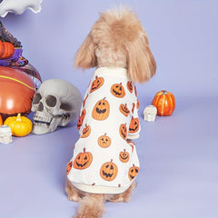 Halloween Pets Pumpkin Sweatshirt Winter Warm Dog Sweater Costume