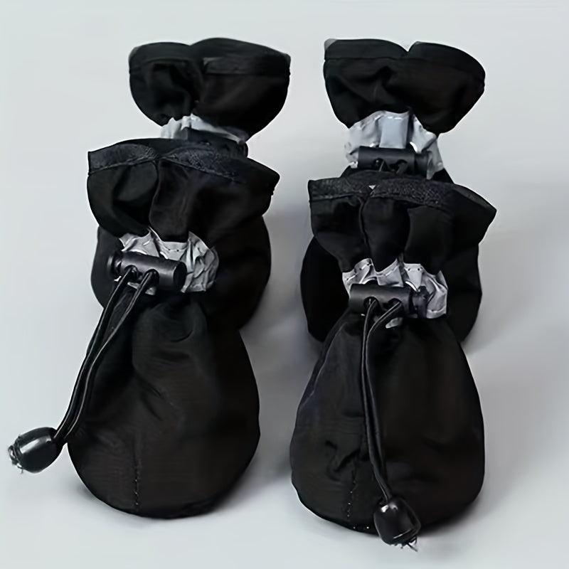 4pcs Dog Paw Protector Warm Anti-skid Rain Snow Boots
