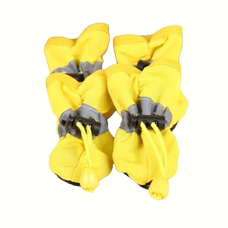 4pcs Dog Paw Protector Warm Anti-skid Rain Snow Boots