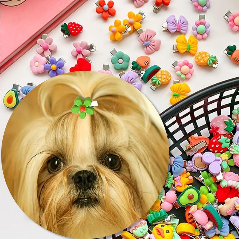 5Pcs Pet Hair Clips Dog Cat Hair Decoration Assorted Varieties