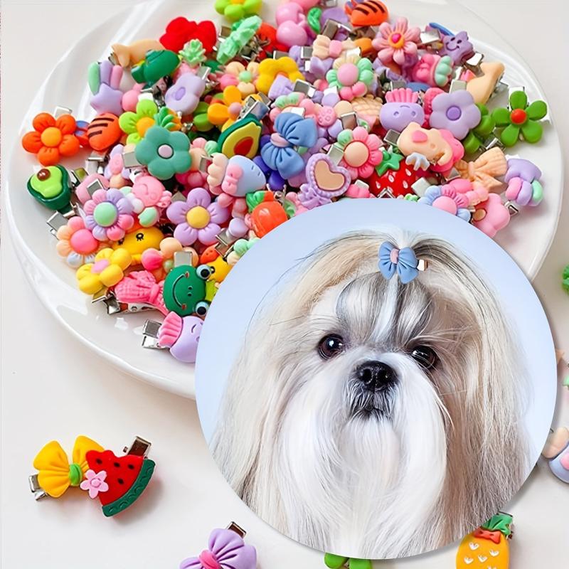 5Pcs Pet Hair Clips Dog Cat Hair Decoration Assorted Varieties