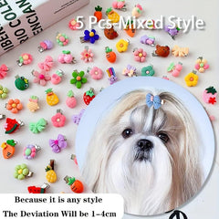 5Pcs Pet Hair Clips Dog Cat Hair Decoration Assorted Varieties