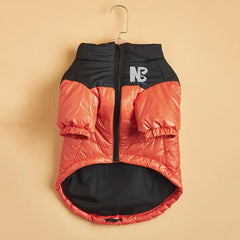 Reflective Letter Graphic Dog Coat Zip Up Thick Padded Jacket