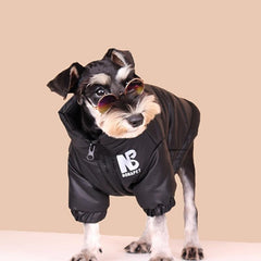 Reflective Letter Graphic Dog Coat Zip Up Thick Padded Jacket