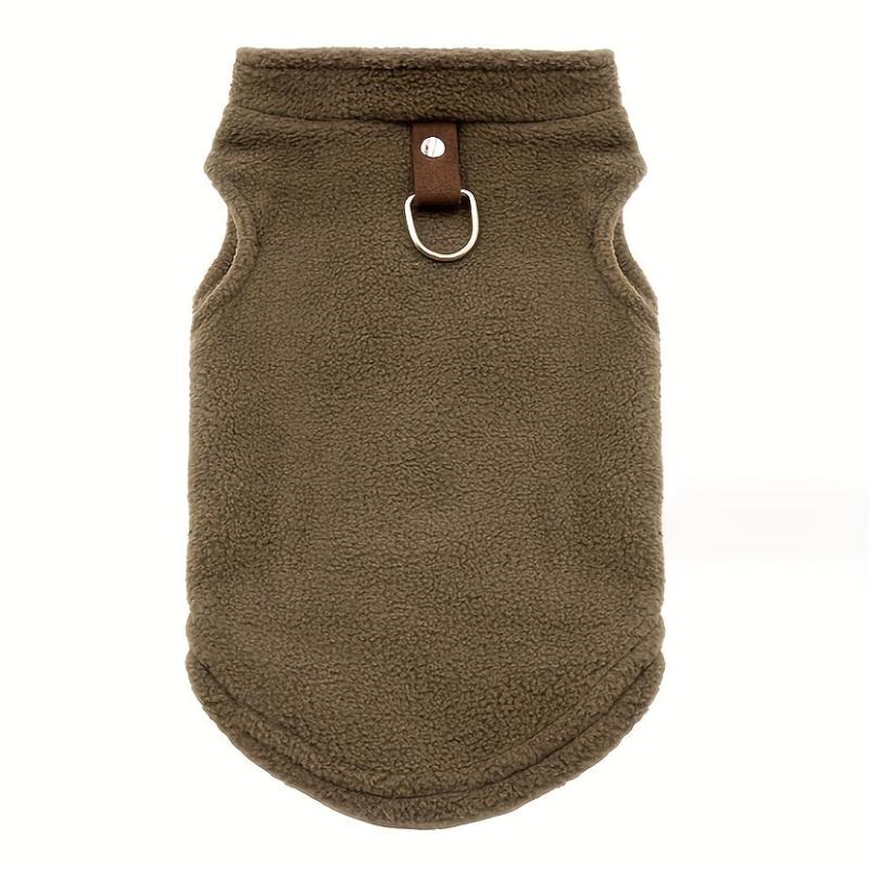 Pet Thickened Velvet Vest With Tractional Ring For Autumn And Winter