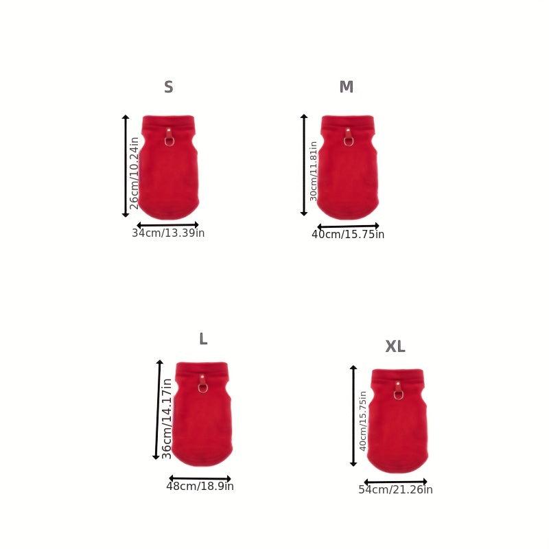 Pet Thickened Velvet Vest With Tractional Ring For Autumn And Winter