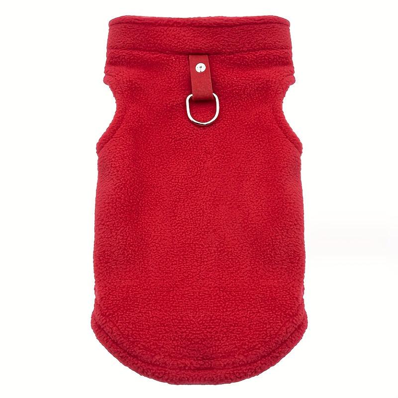 Pet Thickened Velvet Vest With Tractional Ring For Autumn And Winter