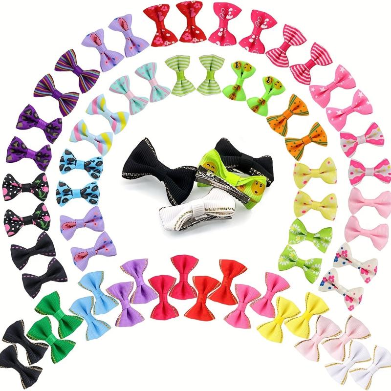 20pcs Puppy Dog Hair Clips Bowknot Hair Bows for Pet Grooming