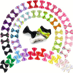 20pcs Puppy Dog Hair Clips Bowknot Hair Bows for Pet Grooming