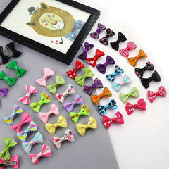 20pcs Puppy Dog Hair Clips Bowknot Hair Bows for Pet Grooming