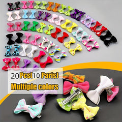 20pcs Puppy Dog Hair Clips Bowknot Hair Bows for Pet Grooming