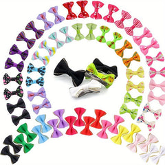 20pcs Puppy Dog Hair Clips Bowknot Hair Bows for Pet Grooming