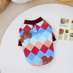 Colorful Plaid Dog Sweatshirts Warm Pet Clothes For Small Dogs