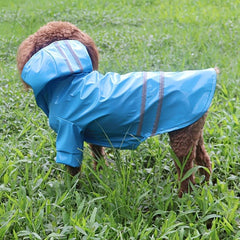 Pet Dog Raincoat Waterproof Cat Rainwear With Reflective Stripe