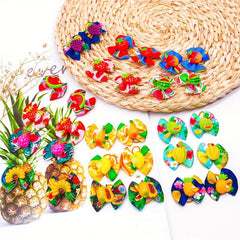 10pcs Fruit Printed Bow Hair Ties for Dogs/Cats
