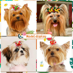 10pcs Fruit Printed Bow Hair Ties for Dogs/Cats