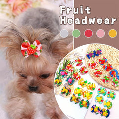 10pcs Fruit Printed Bow Hair Ties for Dogs/Cats