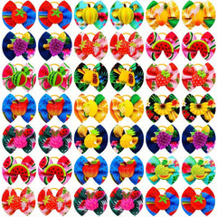 10pcs Fruit Printed Bow Hair Ties for Dogs/Cats