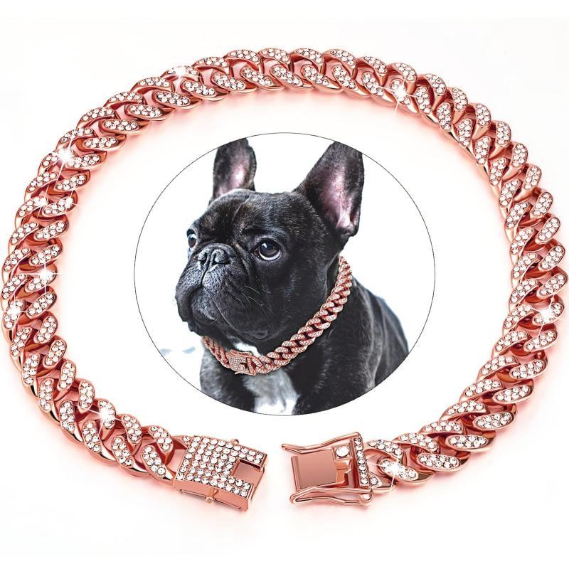 Pet Cuban Chain Collar Jewelry Golden Chain Necklace Dog Jewelry