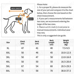 Reflective Big Dog Outdoor Charge Coat Warm Pet Clothing Specifically Jacket