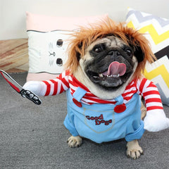 1pc Pet Deadly Doll Dog Costume Funny Dog Cosplay Halloween