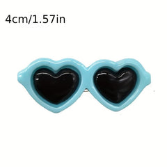 Heart Sunglasses Dog Hair Clips for Summer Grooming