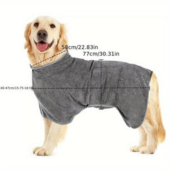 Absorbent Dog Bath Towel with Magic Stickers for Medium Large Dogs