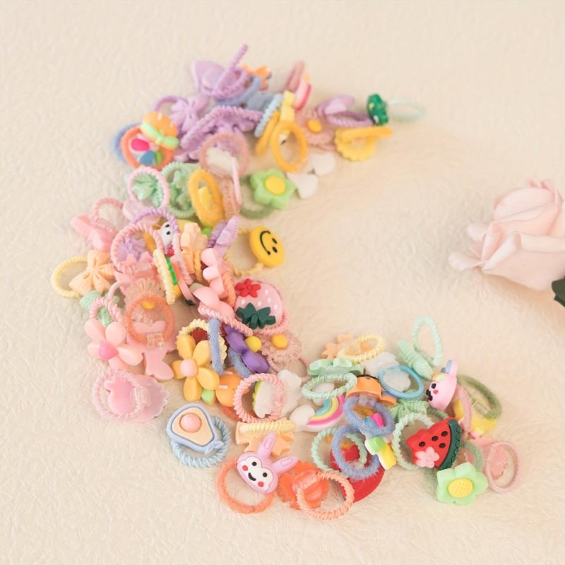 30pcs Colorful Dog Hair Ties Elastic Bands for Pets & Girls' Ponytails