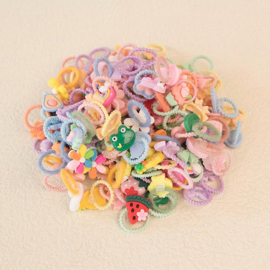 30pcs Colorful Dog Hair Ties Elastic Bands for Pets & Girls' Ponytails