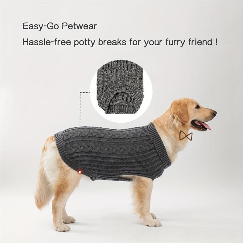 Plain Pet Knitted Sweater For Autumn And Winter Dog Warm Sweater