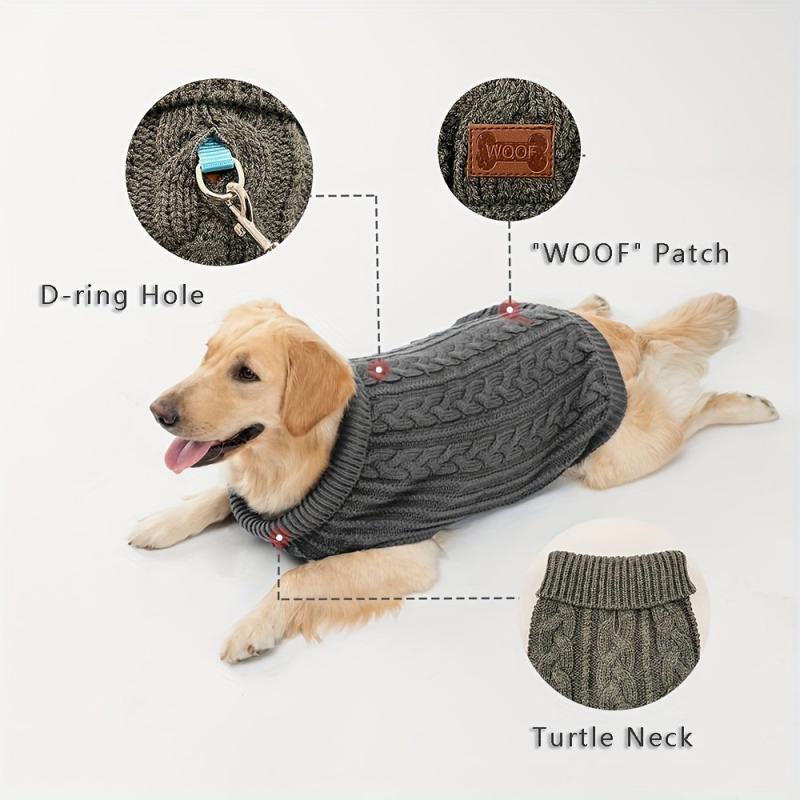 Plain Pet Knitted Sweater For Autumn And Winter Dog Warm Sweater