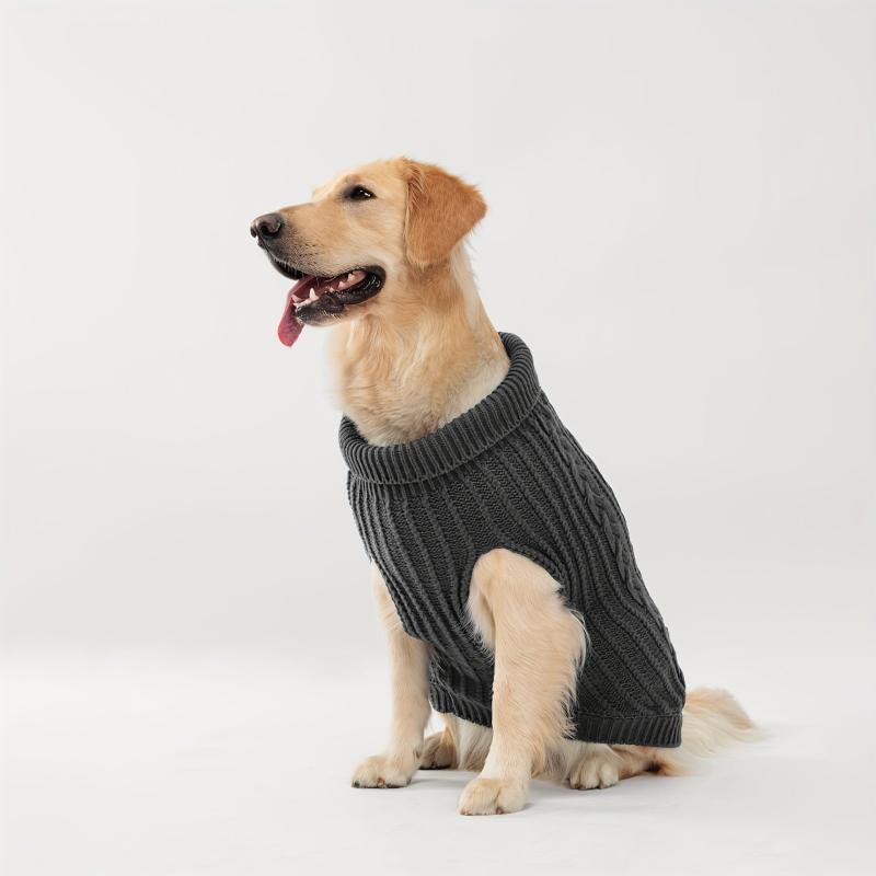 Plain Pet Knitted Sweater For Autumn And Winter Dog Warm Sweater