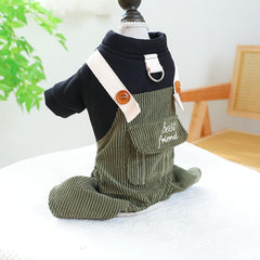Pet Waffle Overalls Autumn Winter Dog Warm Clothes