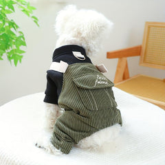 Pet Waffle Overalls Autumn Winter Dog Warm Clothes