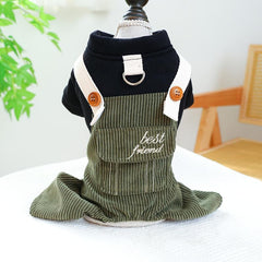 Pet Waffle Overalls Autumn Winter Dog Warm Clothes