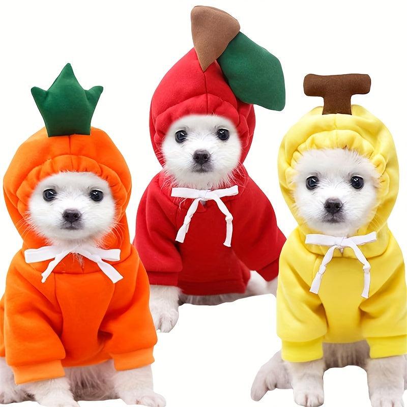 Fruit Dog Hoodie Winter Warm Fleece Pet Clothes For Dogs