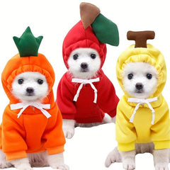 Fruit Dog Hoodie Winter Warm Fleece Pet Clothes For Dogs