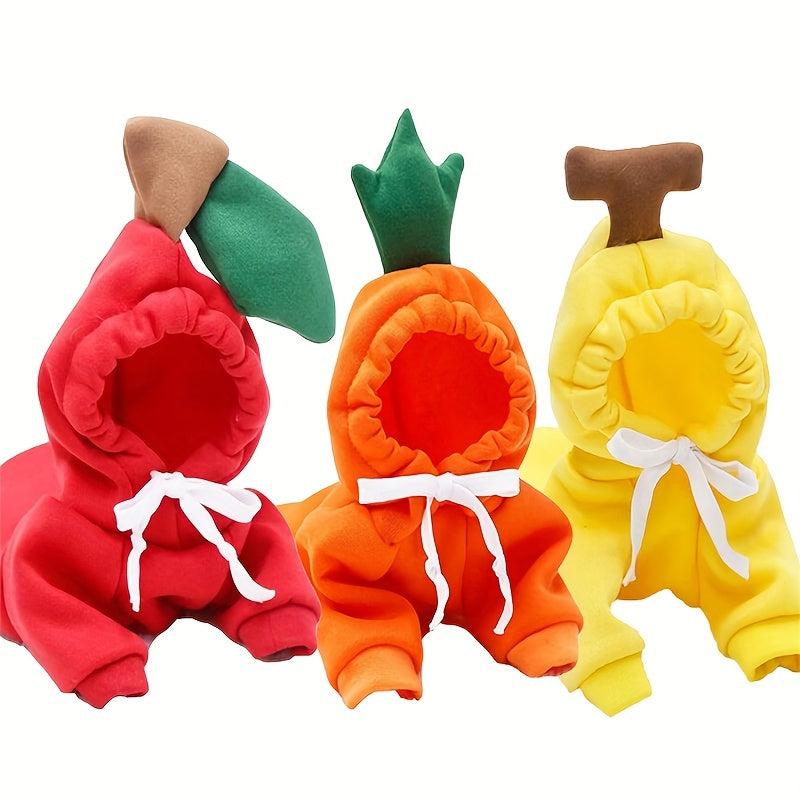 Fruit Dog Hoodie Winter Warm Fleece Pet Clothes For Dogs