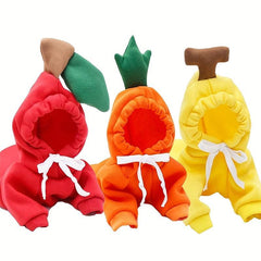 Fruit Dog Hoodie Winter Warm Fleece Pet Clothes For Dogs