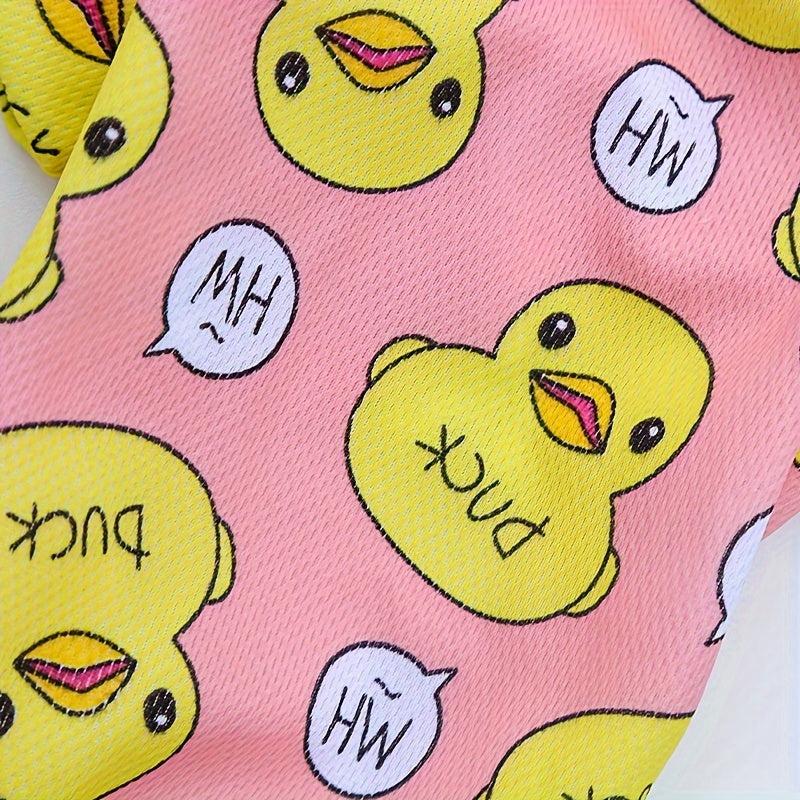 Duck Print Pet Pajama For Cats And Dogs Cozy Pet Clothes