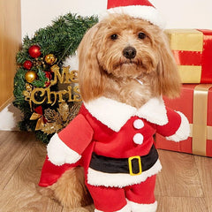 Pet Santa Costume Winter Dog Clothing Transform Apparel