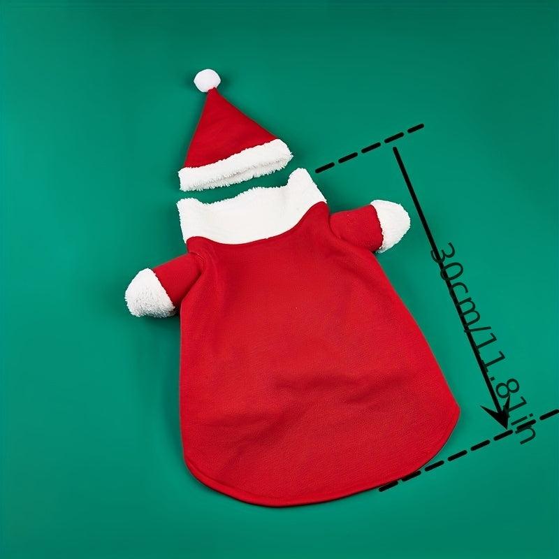 Pet Santa Costume Winter Dog Clothing Transform Apparel