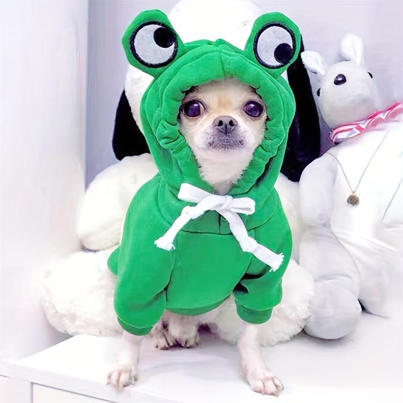 Frog Shaped Pet Clothes Thermal Dog Hoodie Small Medium Dogs Cats