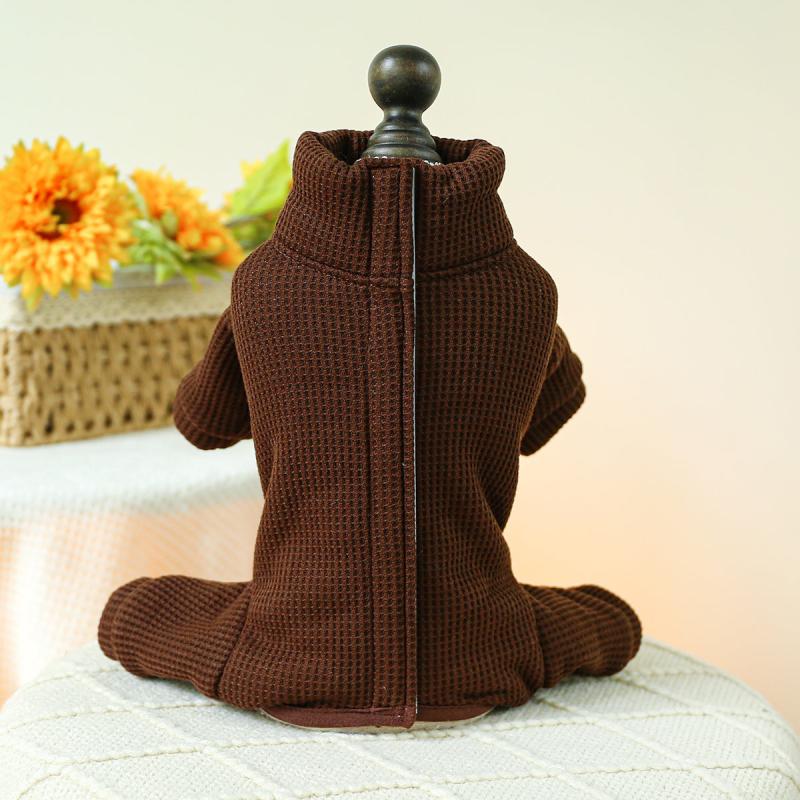 Coffee Pet Sweater Velvet Warm All Inclusive Pet Jumpsuit