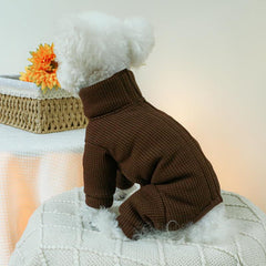 Coffee Pet Sweater Velvet Warm All Inclusive Pet Jumpsuit
