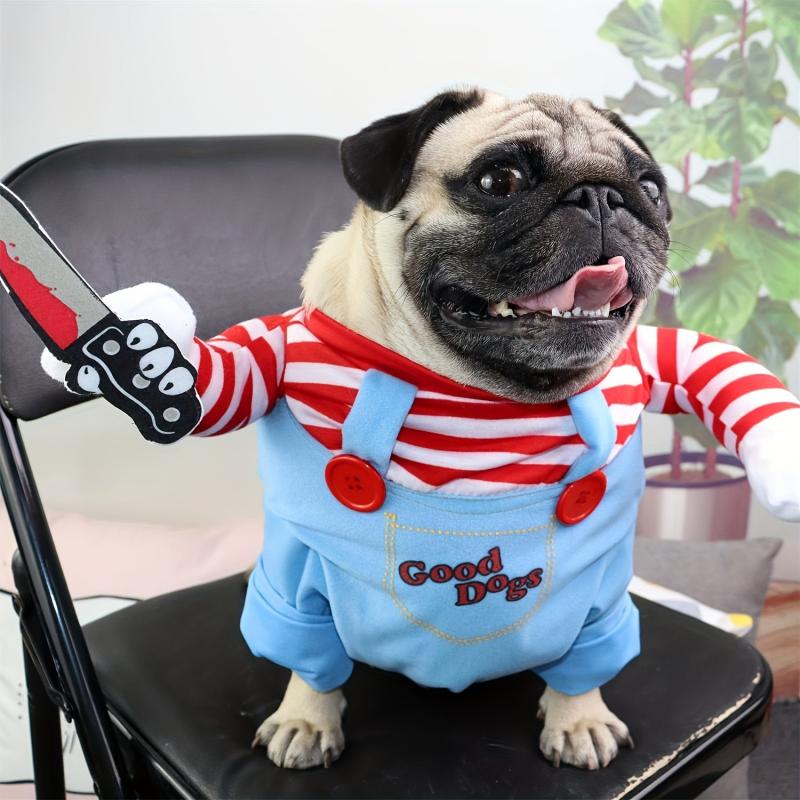 Halloween Pet Apparel & Wig Funny Bloody Doll Costume